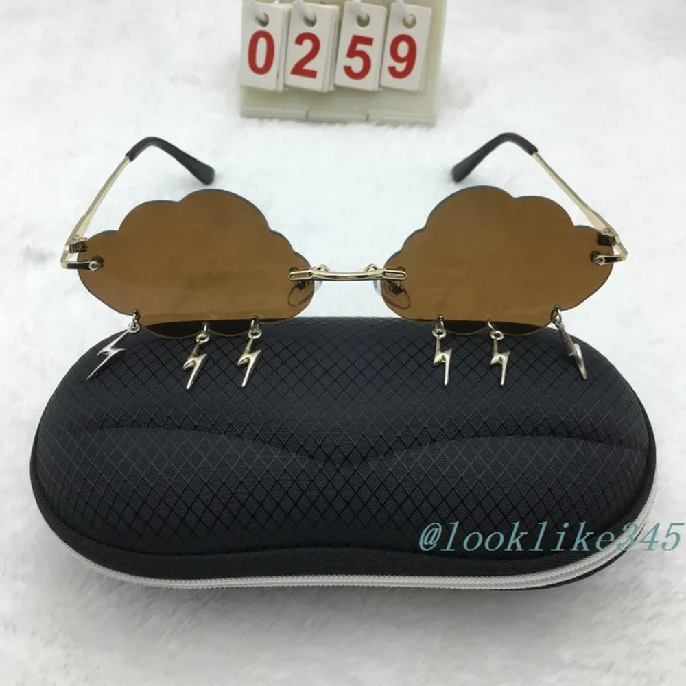 CStylish frameless Frame Tea Clouds Lens Sunglasses - Picture 4 of 4